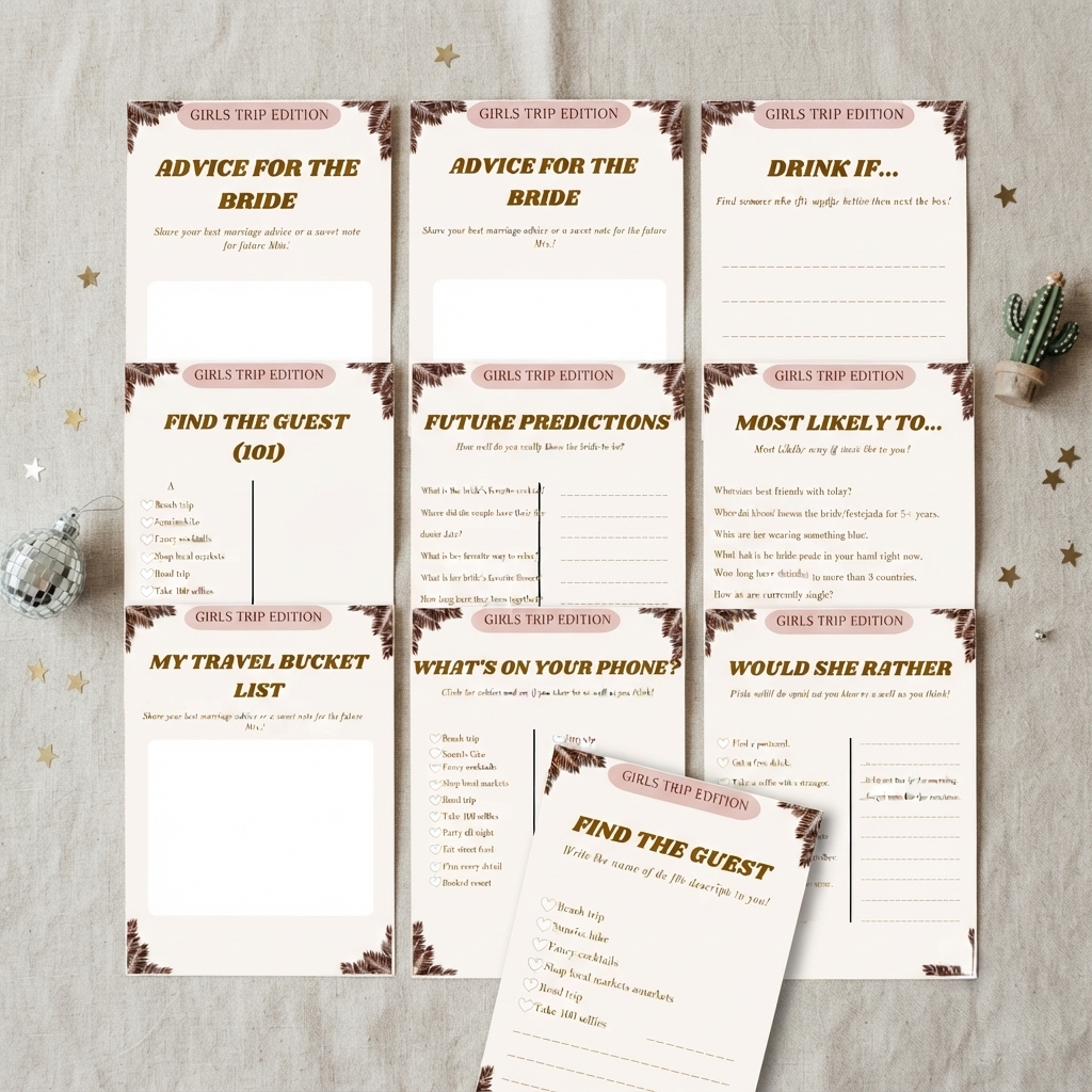 Bachelorette Party Games & Itinerary Templates
