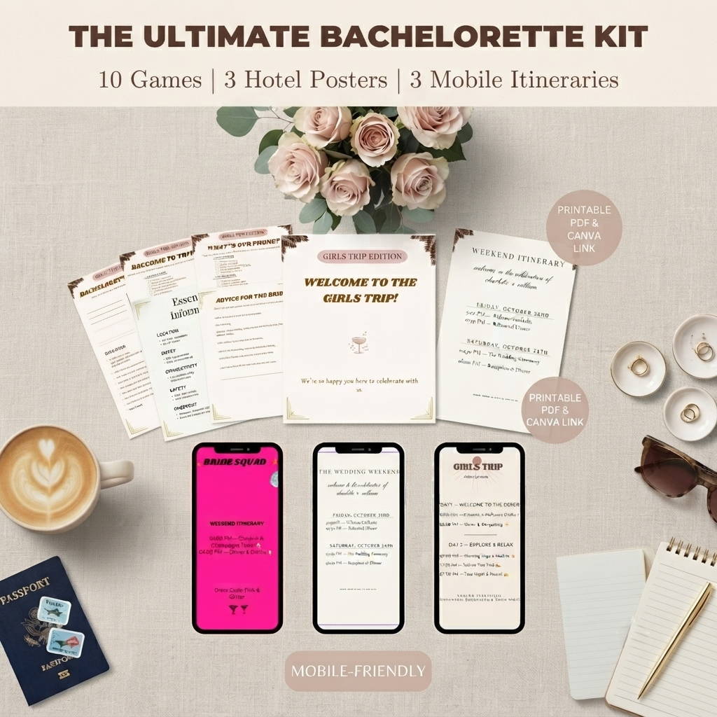 Bachelorette Party Games & Itinerary Templates