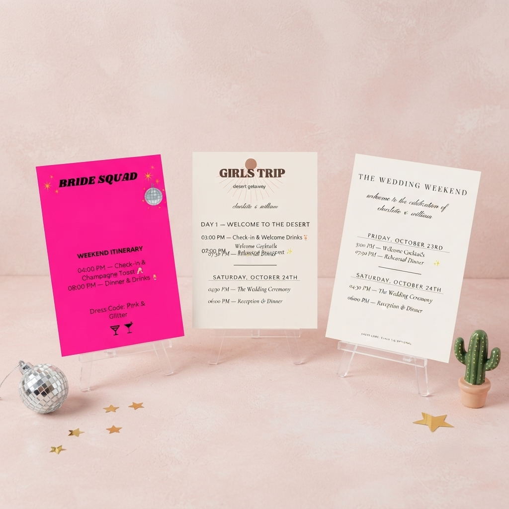 Bachelorette Party Games & Itinerary Templates